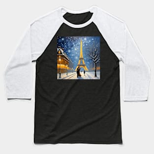 Starry Night Over Paris Baseball T-Shirt